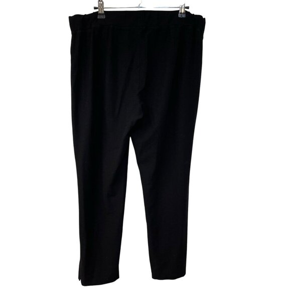Eileen Fisher Washable Stretch Crepe Pants Large Black Tapered Elastic Waist - Picture 4 of 6